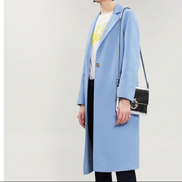 sandro blue wool coat